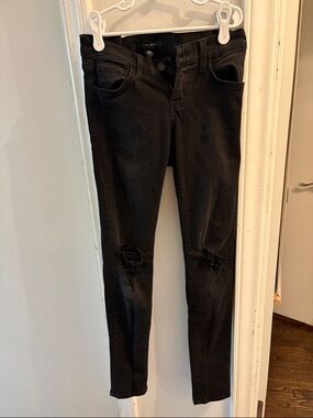 Flying Monkey Black Skinny Jeans with Knee Rips